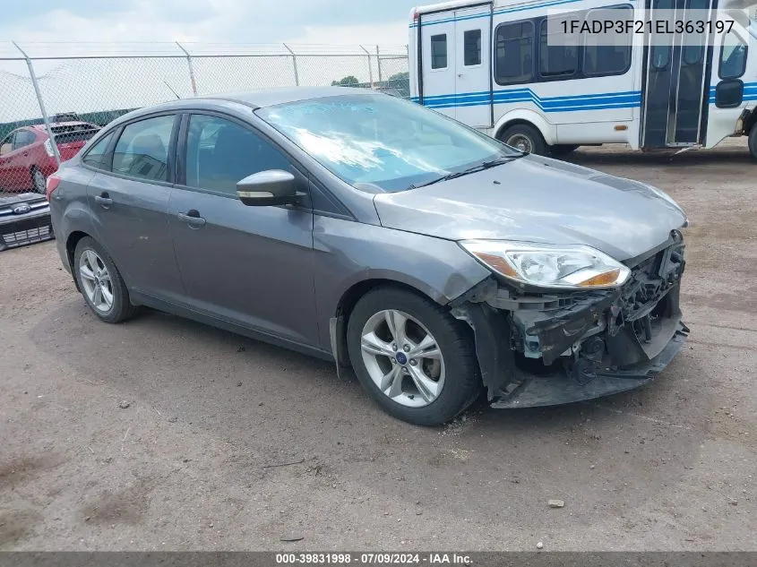 2014 Ford Focus Se VIN: 1FADP3F21EL363197 Lot: 39831998