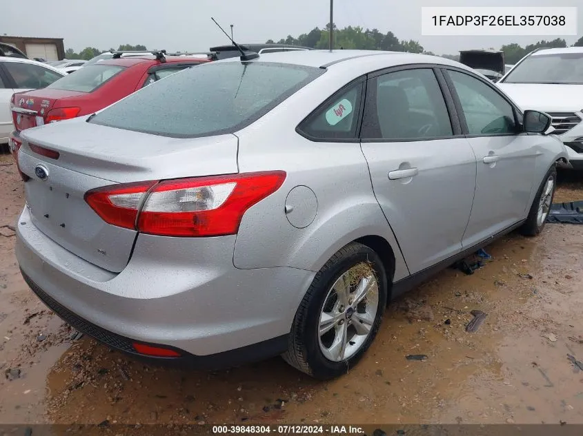 1FADP3F26EL357038 2014 Ford Focus Se