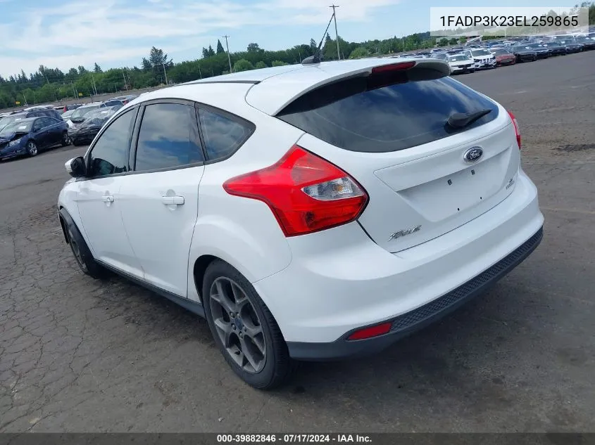 2014 Ford Focus Se VIN: 1FADP3K23EL259865 Lot: 39882846