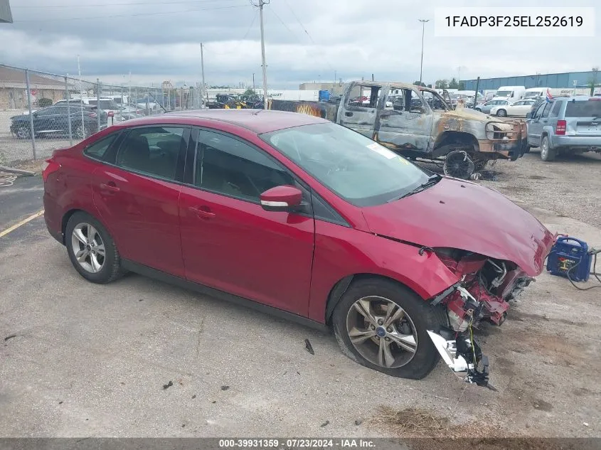 2014 Ford Focus Se VIN: 1FADP3F25EL252619 Lot: 39931359