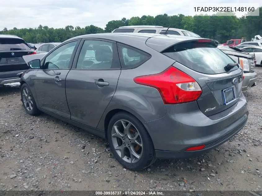 2014 Ford Focus Se VIN: 1FADP3K22EL148160 Lot: 39935737