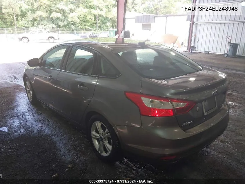 2014 Ford Focus Se VIN: 1FADP3F24EL248948 Lot: 39975724