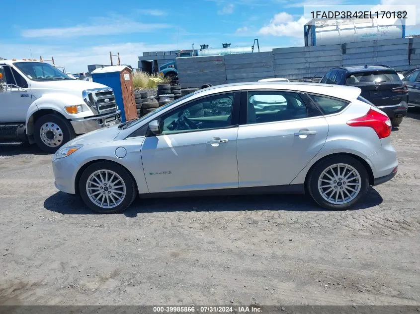 2014 Ford Focus Electric VIN: 1FADP3R42EL170182 Lot: 39985866