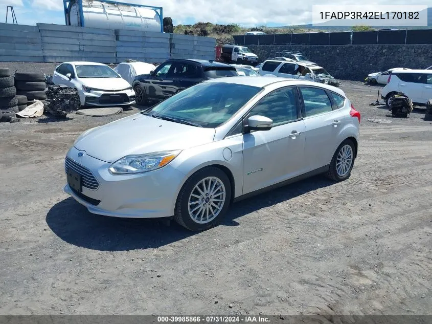 2014 Ford Focus Electric VIN: 1FADP3R42EL170182 Lot: 39985866