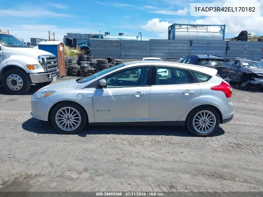 2014 Ford Focus Electric VIN: 1FADP3R42EL170182 Lot: 39985866