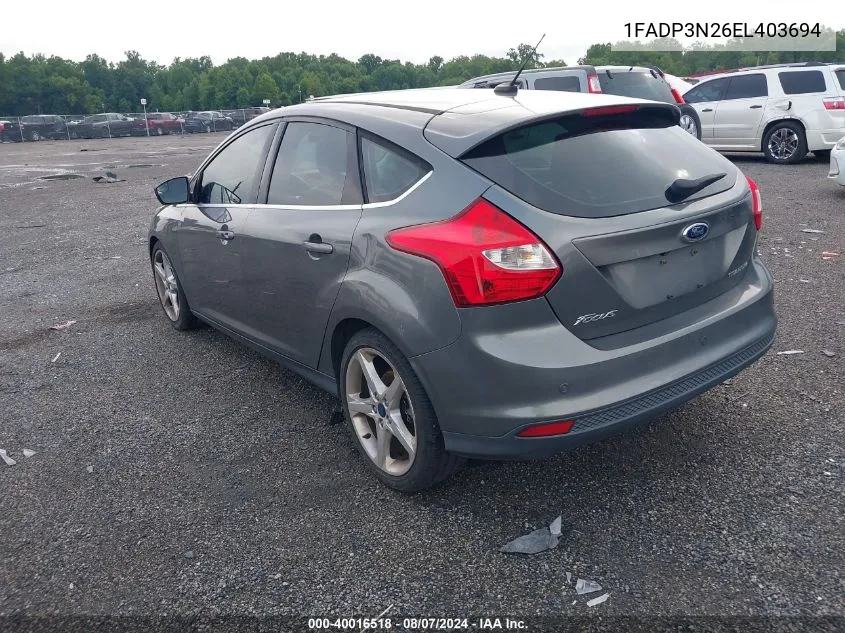 1FADP3N26EL403694 2014 Ford Focus Titanium