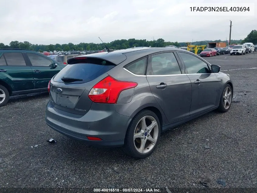 1FADP3N26EL403694 2014 Ford Focus Titanium