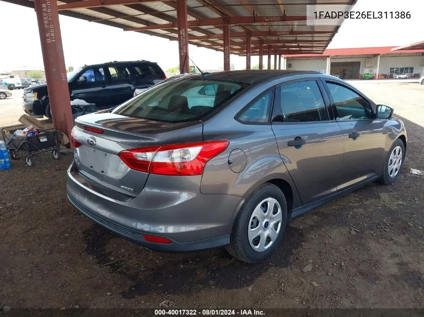 1FADP3E26EL311386 2014 Ford Focus S