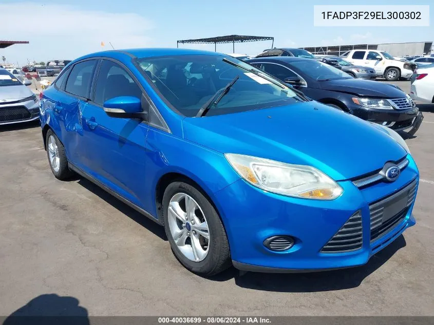 2014 Ford Focus Se VIN: 1FADP3F29EL300302 Lot: 40036699