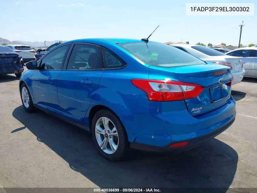 2014 Ford Focus Se VIN: 1FADP3F29EL300302 Lot: 40036699