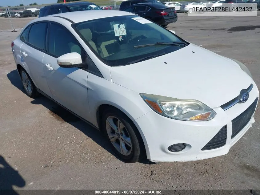 2014 Ford Focus Se VIN: 1FADP3F28EL442432 Lot: 40044819