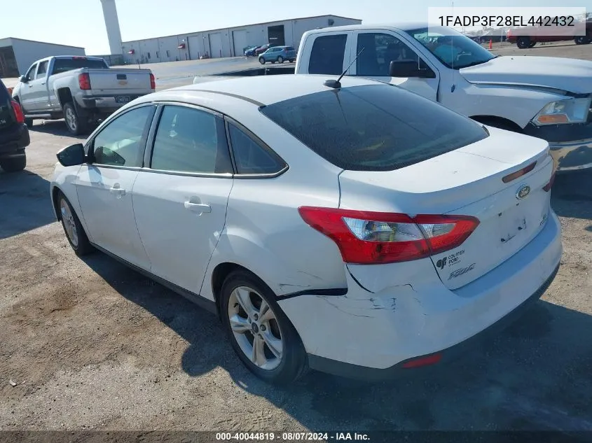 2014 Ford Focus Se VIN: 1FADP3F28EL442432 Lot: 40044819