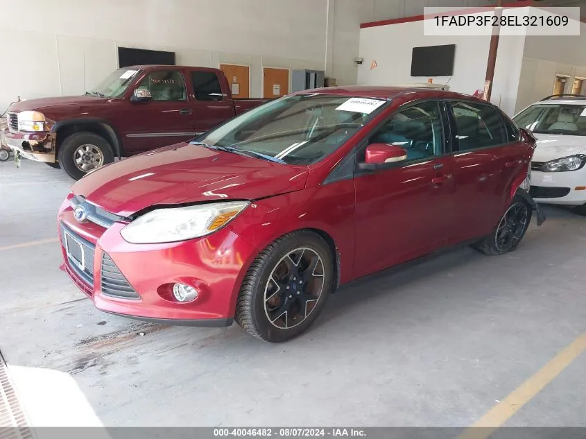 2014 Ford Focus Se VIN: 1FADP3F28EL321609 Lot: 40046482