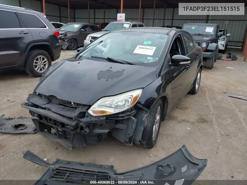 2014 Ford Focus Se VIN: 1FADP3F23EL151515 Lot: 40069622