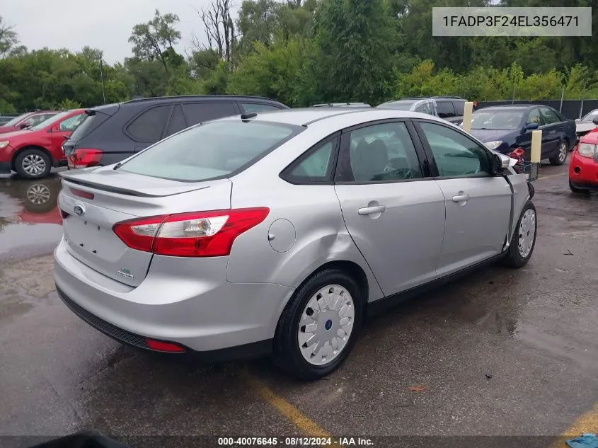 2014 Ford Focus Se VIN: 1FADP3F24EL356471 Lot: 40076645