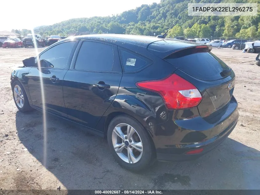 2014 Ford Focus Se VIN: 1FADP3K22EL296275 Lot: 40092687