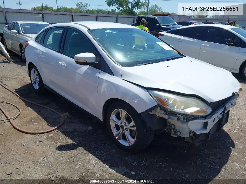 2014 Ford Focus Se VIN: 1FADP3F25EL266651 Lot: 40097543