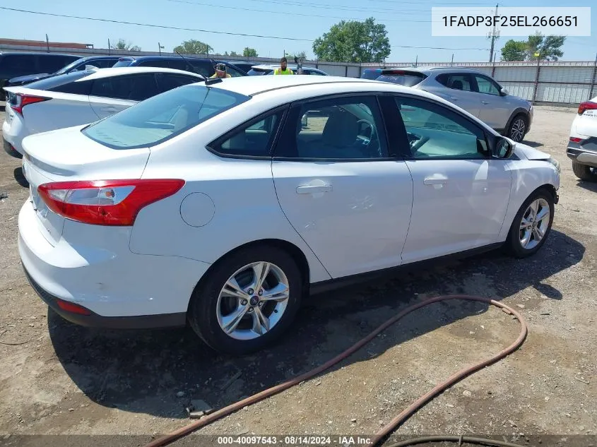 2014 Ford Focus Se VIN: 1FADP3F25EL266651 Lot: 40097543