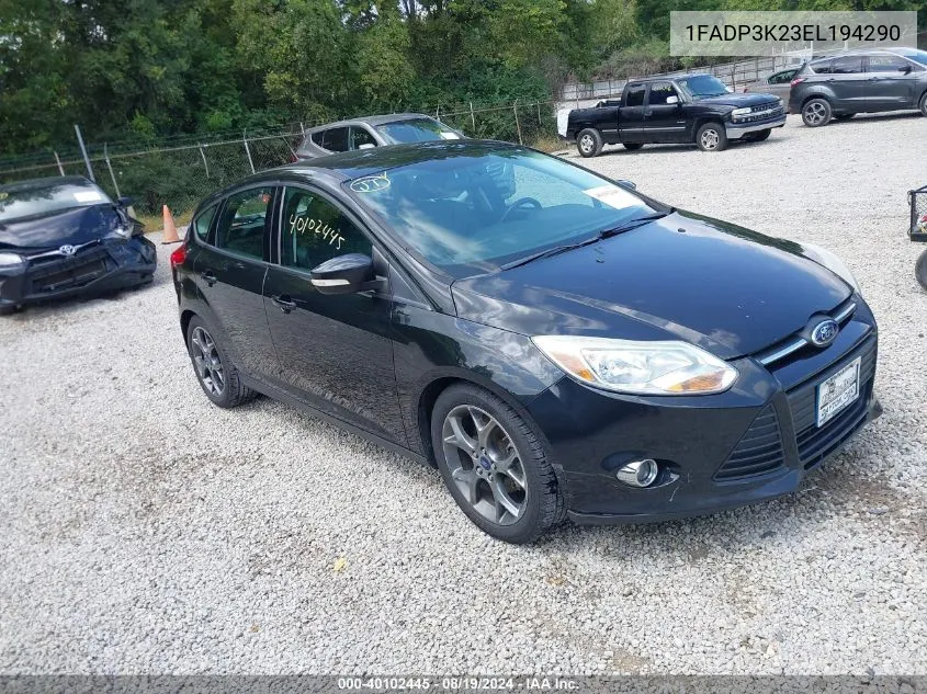 2014 Ford Focus Se VIN: 1FADP3K23EL194290 Lot: 40102445