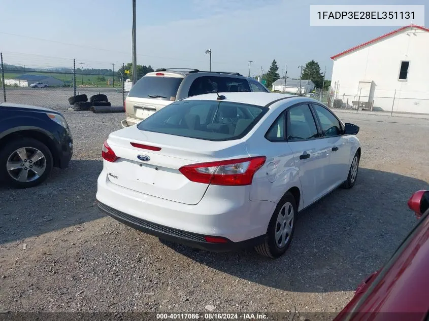 2014 Ford Focus S VIN: 1FADP3E28EL351131 Lot: 40117086