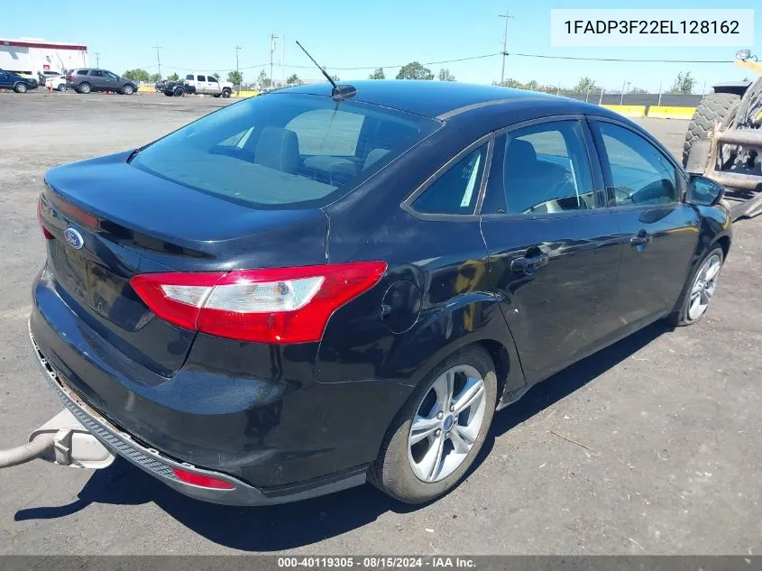 2014 Ford Focus Se VIN: 1FADP3F22EL128162 Lot: 40119305