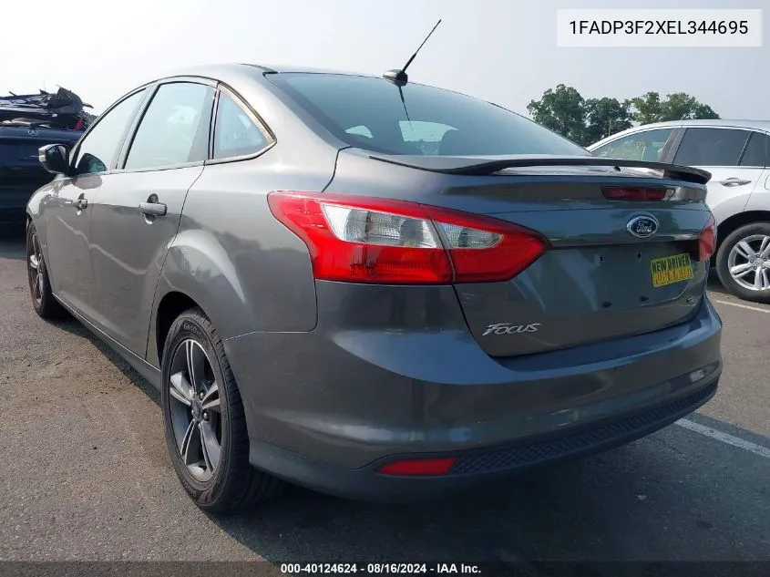 2014 Ford Focus Se VIN: 1FADP3F2XEL344695 Lot: 40124624