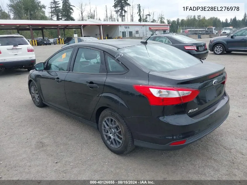 2014 Ford Focus S VIN: 1FADP3E28EL276978 Lot: 40126855