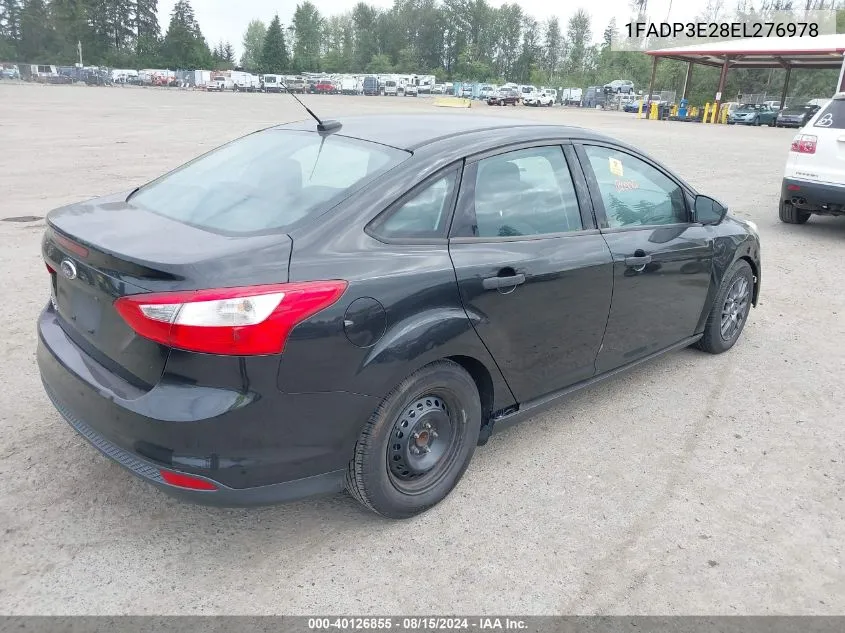 2014 Ford Focus S VIN: 1FADP3E28EL276978 Lot: 40126855