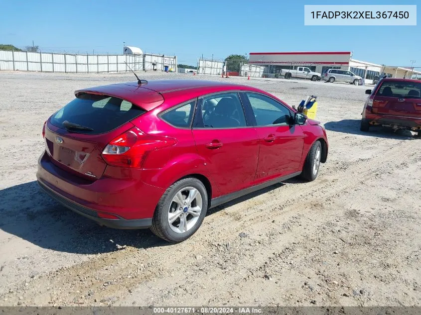 2014 Ford Focus Se VIN: 1FADP3K2XEL367450 Lot: 40127671