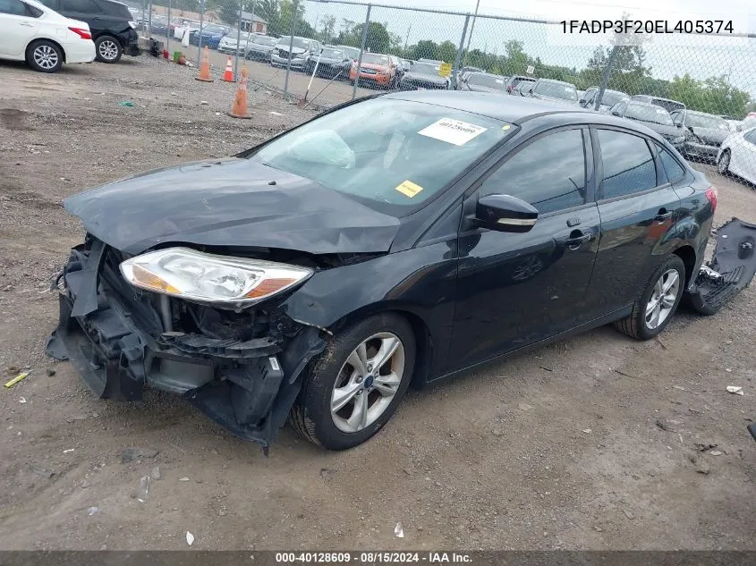 2014 Ford Focus Se VIN: 1FADP3F20EL405374 Lot: 40128609