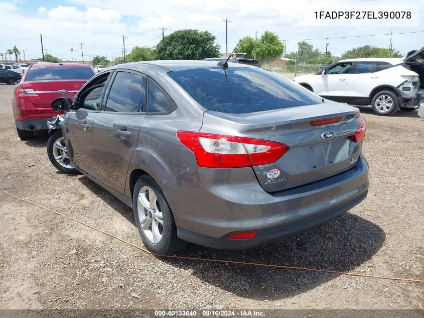 2014 Ford Focus Se VIN: 1FADP3F27EL390078 Lot: 40133640