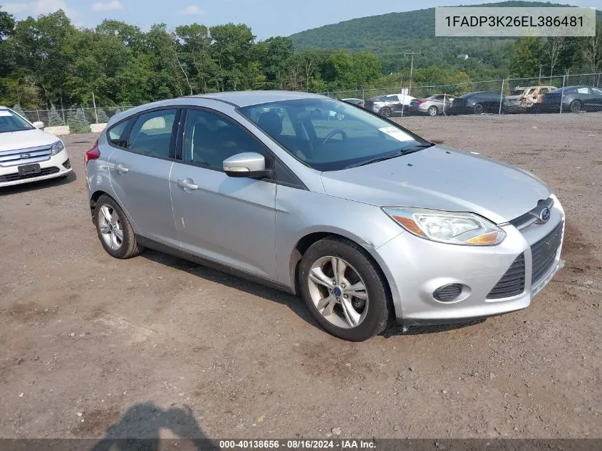 2014 Ford Focus Se VIN: 1FADP3K26EL386481 Lot: 40138656