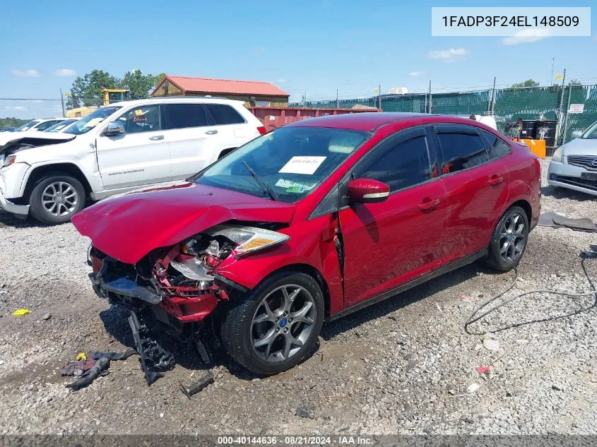 2014 Ford Focus Se VIN: 1FADP3F24EL148509 Lot: 40144636