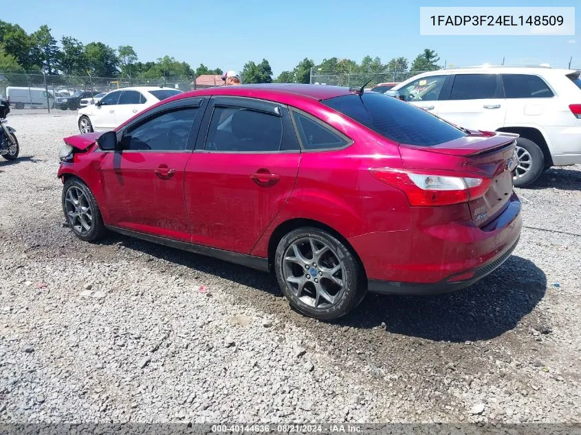 2014 Ford Focus Se VIN: 1FADP3F24EL148509 Lot: 40144636