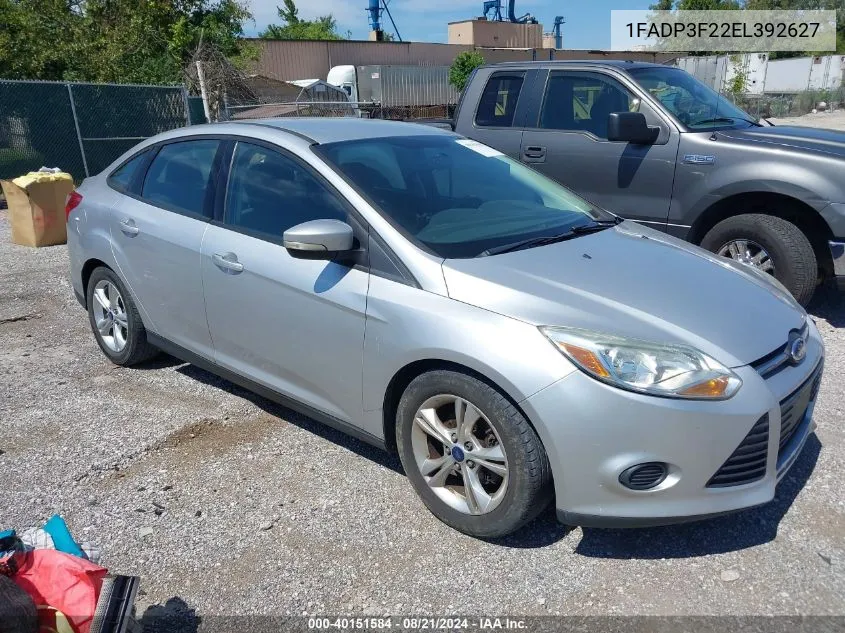 2014 Ford Focus Se VIN: 1FADP3F22EL392627 Lot: 40151584