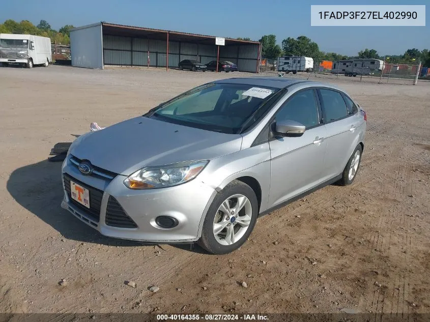 2014 Ford Focus Se VIN: 1FADP3F27EL402990 Lot: 40164355