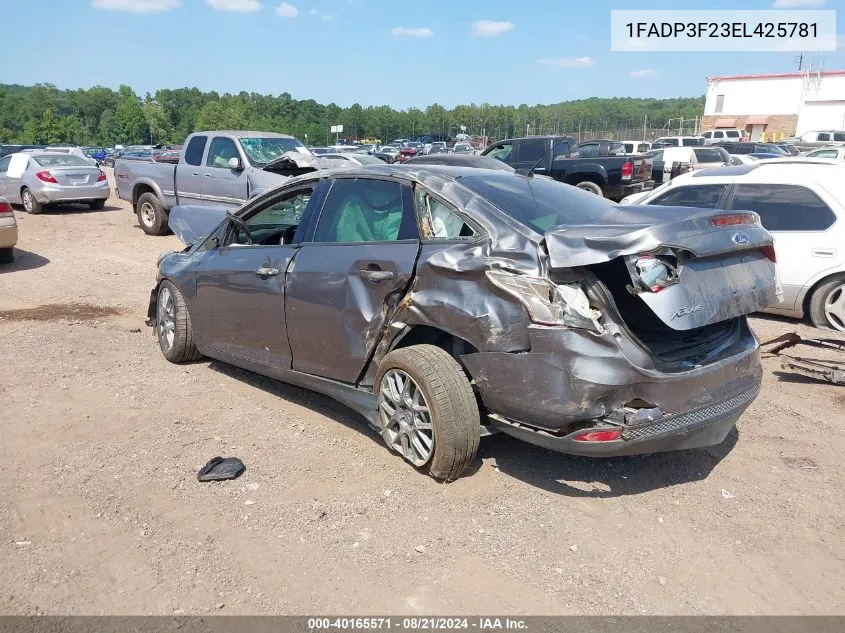 2014 Ford Focus Se VIN: 1FADP3F23EL425781 Lot: 40165571