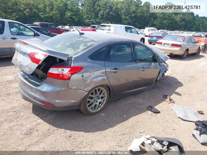 2014 Ford Focus Se VIN: 1FADP3F23EL425781 Lot: 40165571