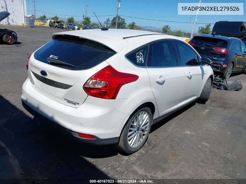 2014 Ford Focus Titanium VIN: 1FADP3N2XEL279526 Lot: 40167023