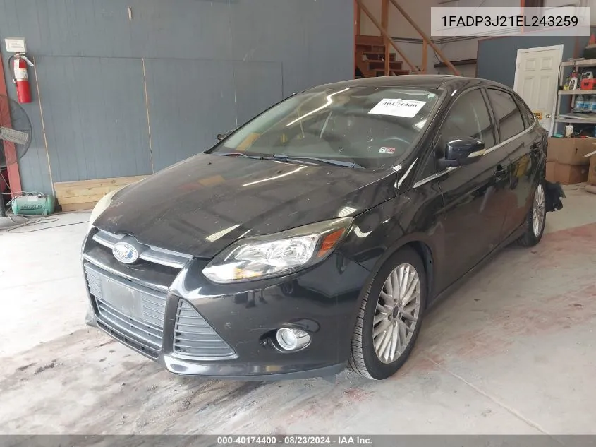 2014 Ford Focus Titanium VIN: 1FADP3J21EL243259 Lot: 40174400