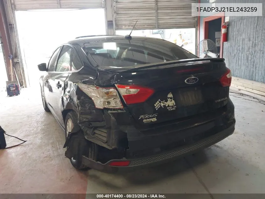 2014 Ford Focus Titanium VIN: 1FADP3J21EL243259 Lot: 40174400