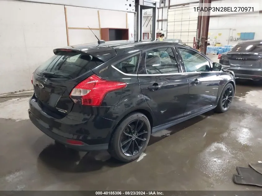 2014 Ford Focus Titanium VIN: 1FADP3N28EL270971 Lot: 40185306