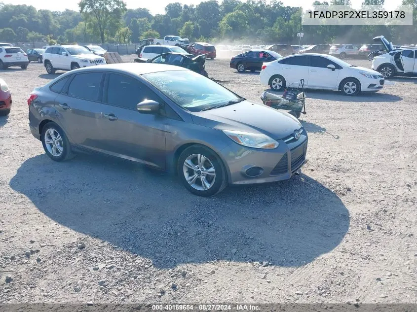 2014 Ford Focus Se VIN: 1FADP3F2XEL359178 Lot: 40189654