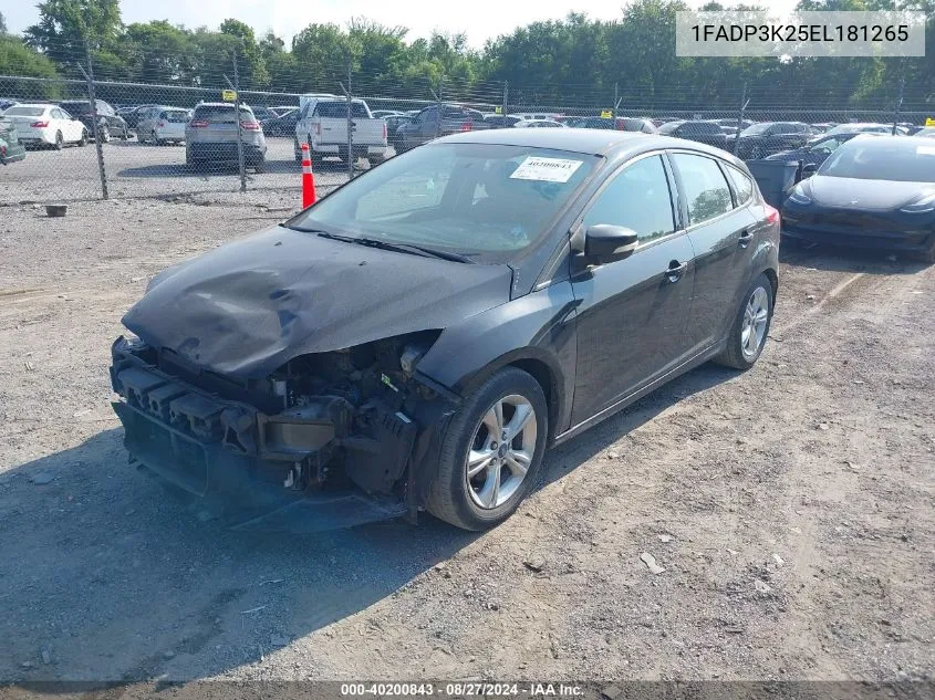 2014 Ford Focus Se VIN: 1FADP3K25EL181265 Lot: 40200843