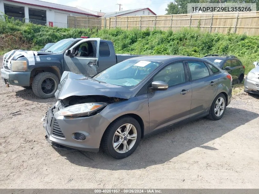 2014 Ford Focus Se VIN: 1FADP3F29EL355266 Lot: 40201957