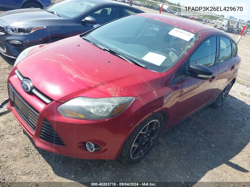 2014 Ford Focus Se VIN: 1FADP3K26EL429670 Lot: 40203718