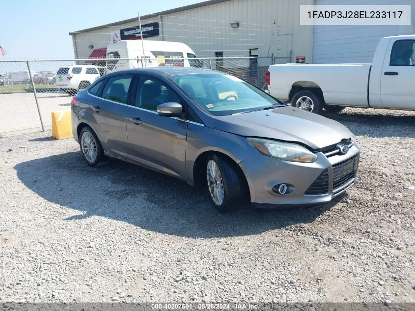 2014 Ford Focus Titanium VIN: 1FADP3J28EL233117 Lot: 40207591