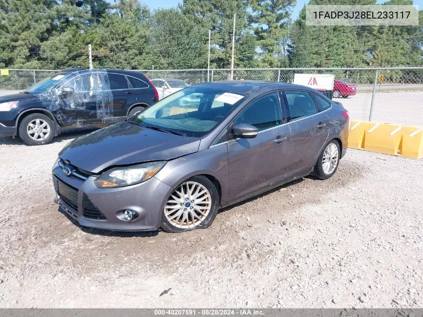 2014 Ford Focus Titanium VIN: 1FADP3J28EL233117 Lot: 40207591