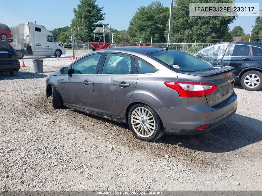 2014 Ford Focus Titanium VIN: 1FADP3J28EL233117 Lot: 40207591