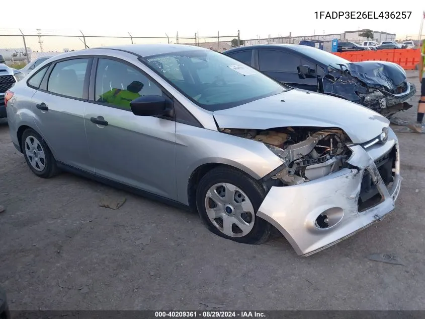 2014 Ford Focus S VIN: 1FADP3E26EL436257 Lot: 40209361